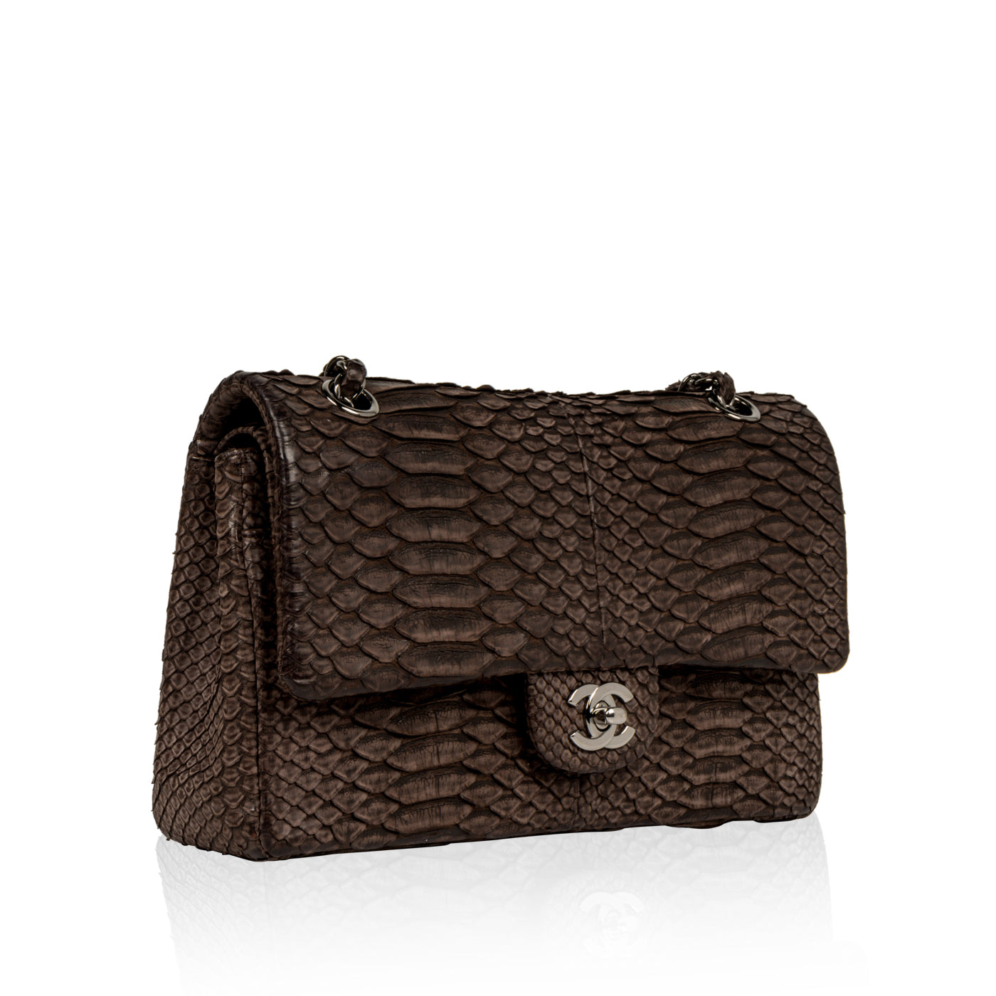 Chanel Classic Flap Leather Brown Shoulder Bag Leather