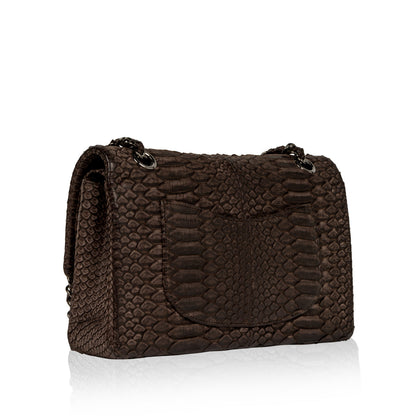 Chanel Classic Flap Leather Brown Shoulder Bag Leather