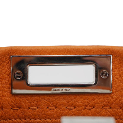 Fendi Peekaboo Leather Red Shoulder Bag Leather