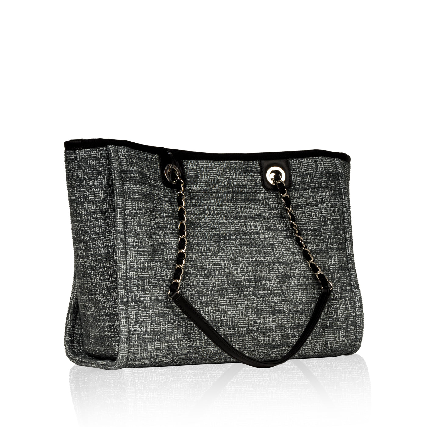 Chanel Cambon Tweed Black Tote Bag Tweed
