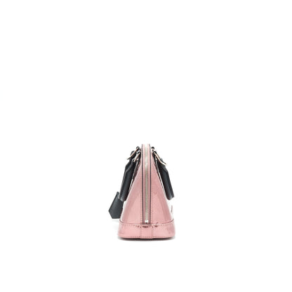 LOUIS VUITTON ALMA BB PATENT LEATHER METALLIC PINK WITH BLACK HANDLE SHW