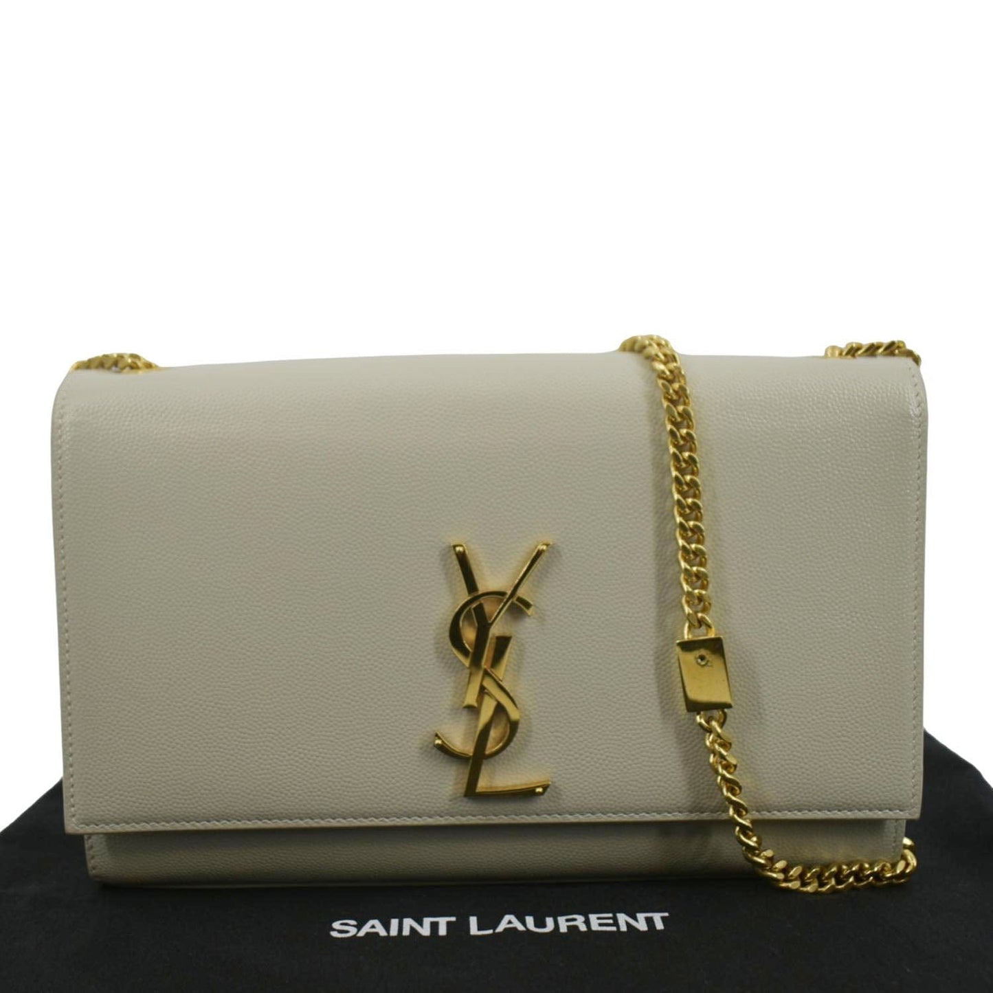 Saint Laurent Kate Leather White Crossbody