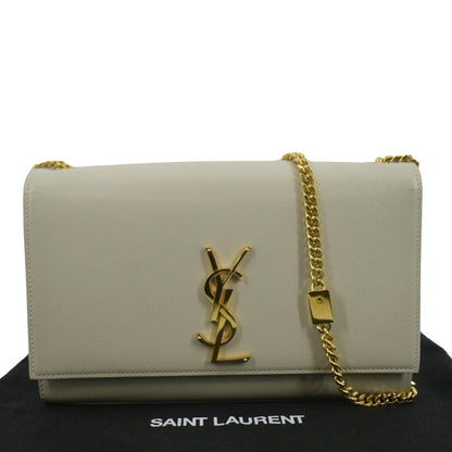 Saint Laurent Kate Leather White Crossbody