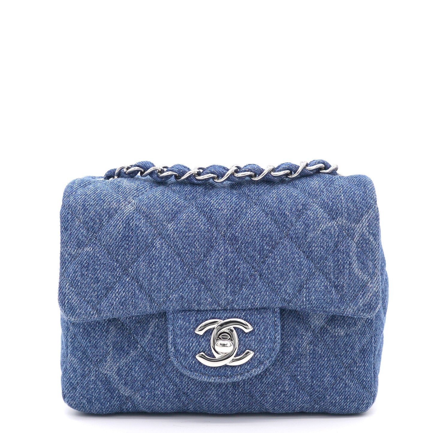 Chanel Blue Quilted Mini Square Classic Flap Bag