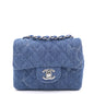 Chanel Blue Quilted Mini Square Classic Flap Bag