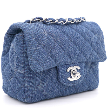 Chanel Blue Quilted Mini Square Classic Flap Bag