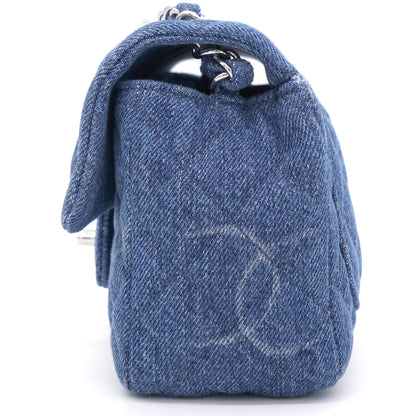 Chanel Blue Quilted Mini Square Classic Flap Bag