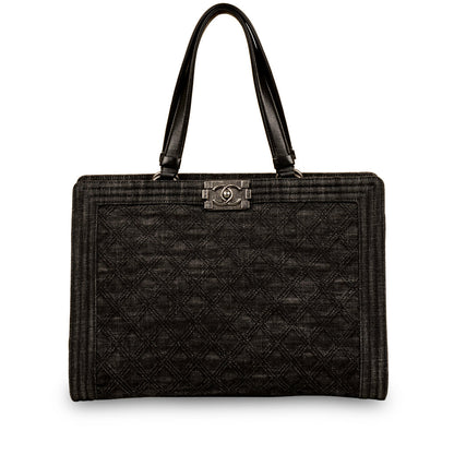 Chanel Boy Leather Black Shoulder Bag Leather