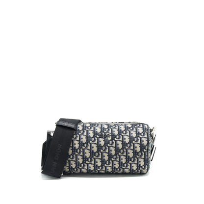 Dior Blue Oblique Messenger Roller Purse