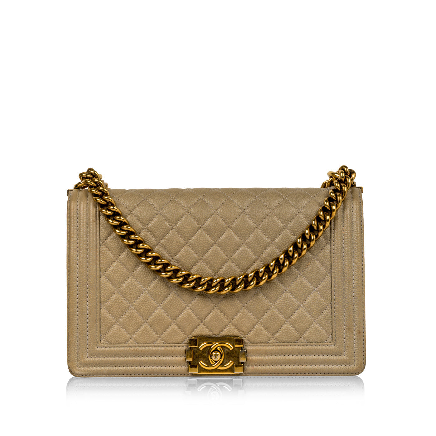 Chanel Classic Flap Caviar Gold Shoulder Bag Style 44