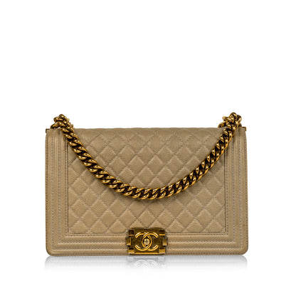 Chanel Classic Flap Caviar Gold Shoulder Bag Style 44