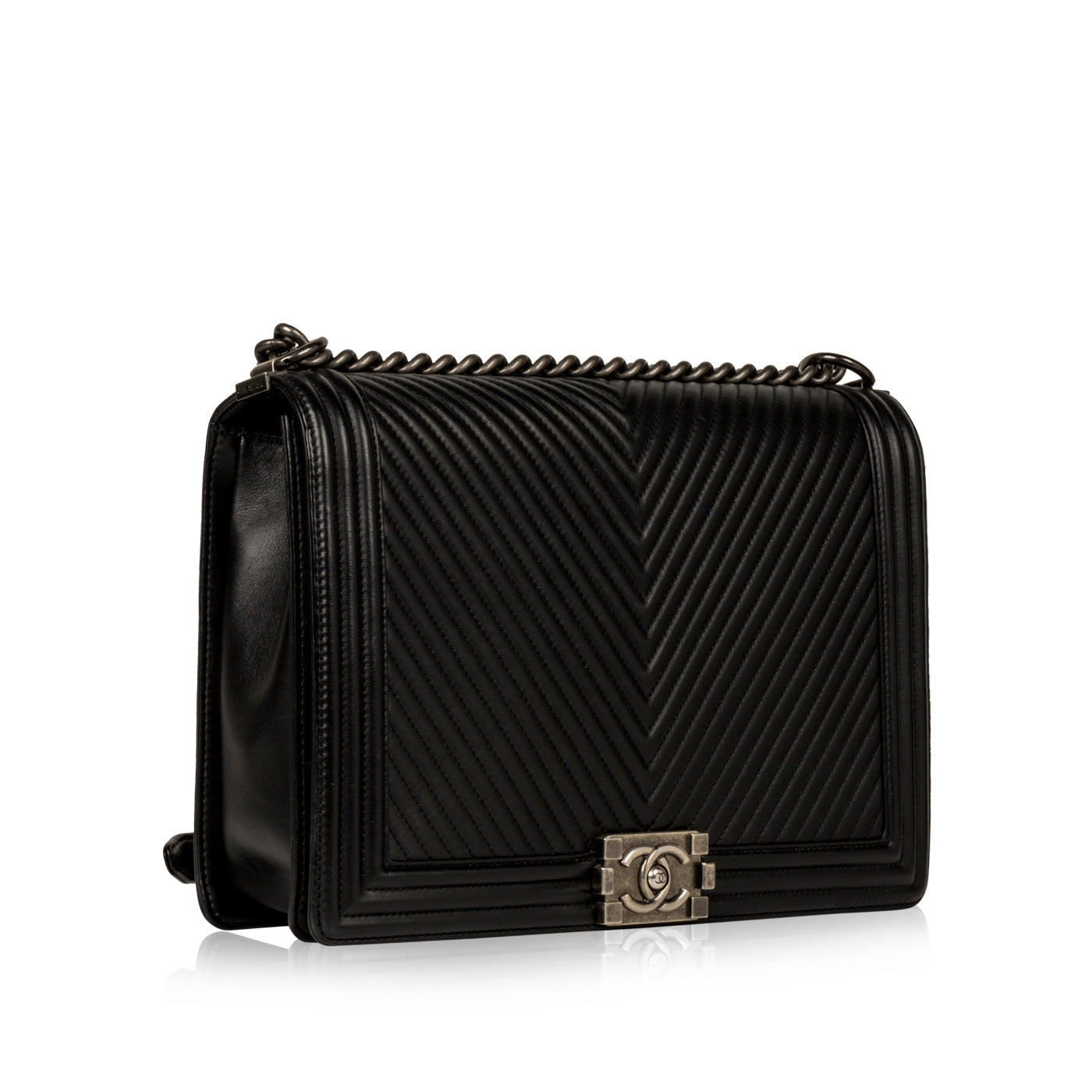 Chanel Classic Flap Leather Black Shoulder Bag Style 13