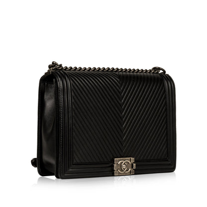 Chanel Classic Flap Leather Black Shoulder Bag Style 13