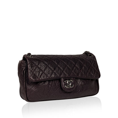 Chanel Classic Flap Calfskin Silver Shoulder Bag