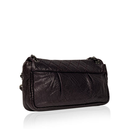 Chanel Classic Flap Calfskin Silver Shoulder Bag