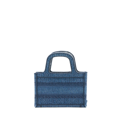 Dior Mini Book Tote Denim Blue Oblique
