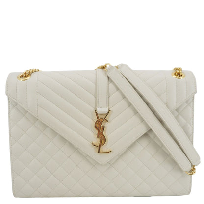 Saint Laurent Envelope Leather White Shoulder Bag Style 2