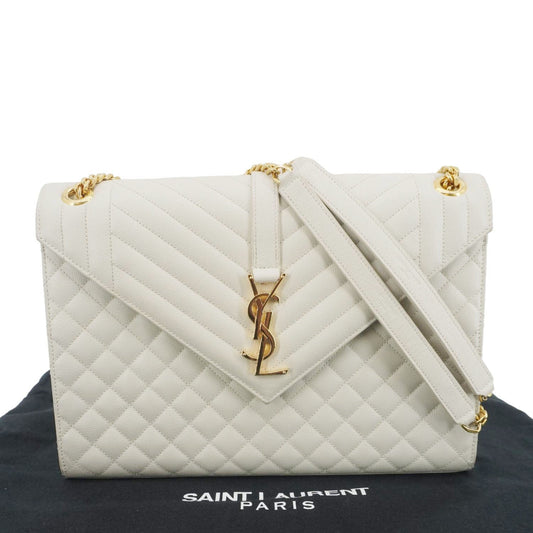 Saint Laurent Envelope Leather White Shoulder Bag Style 2