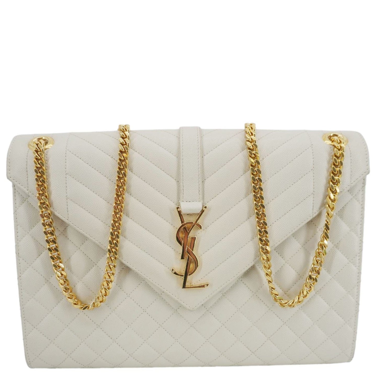 Saint Laurent Envelope Leather White Shoulder Bag Style 2