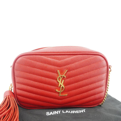 Saint Laurent Lou Leather Red Crossbody Style 15