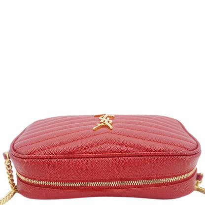 Saint Laurent Lou Leather Red Crossbody Style 15