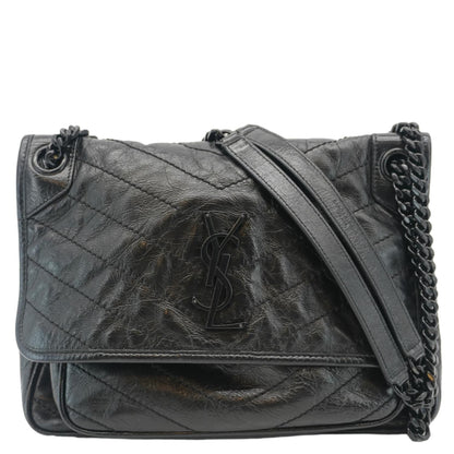 Saint Laurent Niki Leather Black Shoulder Bag Style 7