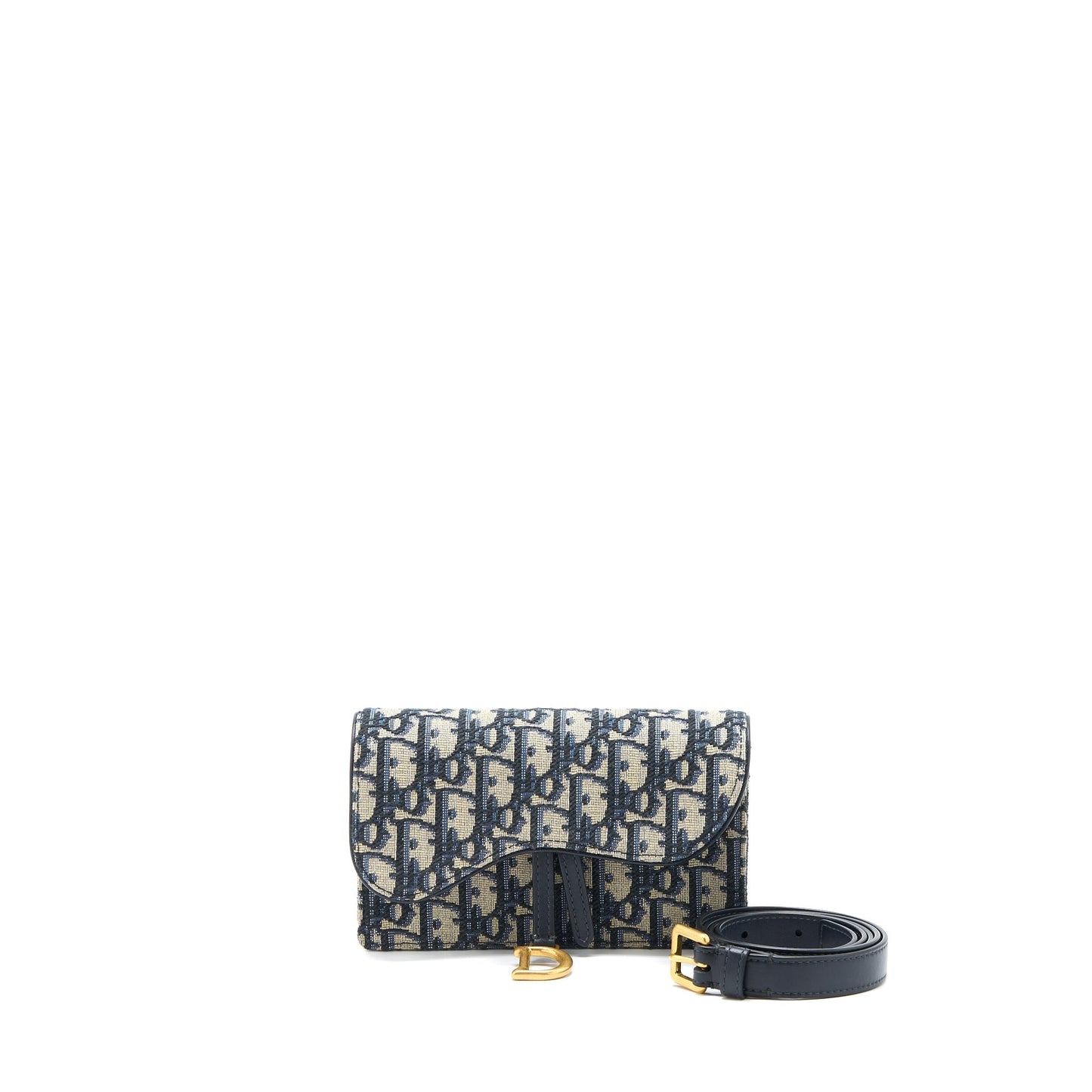 Dior Saddle Belt Pouch Blue Oblique Jacquard Brushed