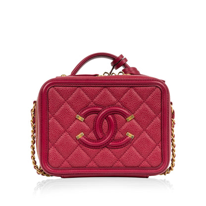 Chanel Vanity Caviar Gold Clutch Style 2