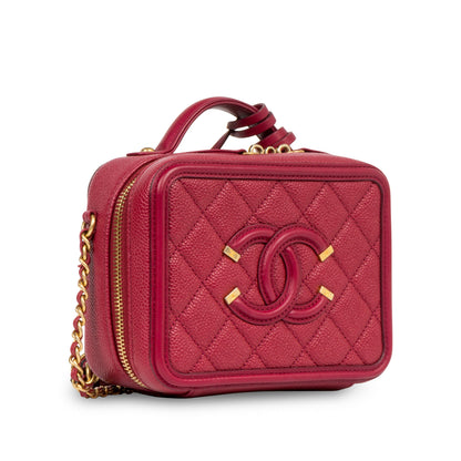 Chanel Vanity Caviar Gold Clutch Style 3