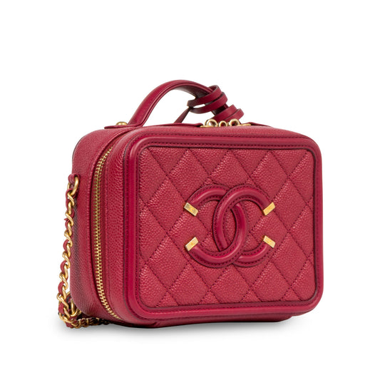 Chanel Vanity Caviar Gold Clutch Style 2
