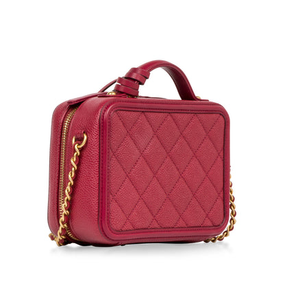Chanel Vanity Caviar Gold Clutch Style 3