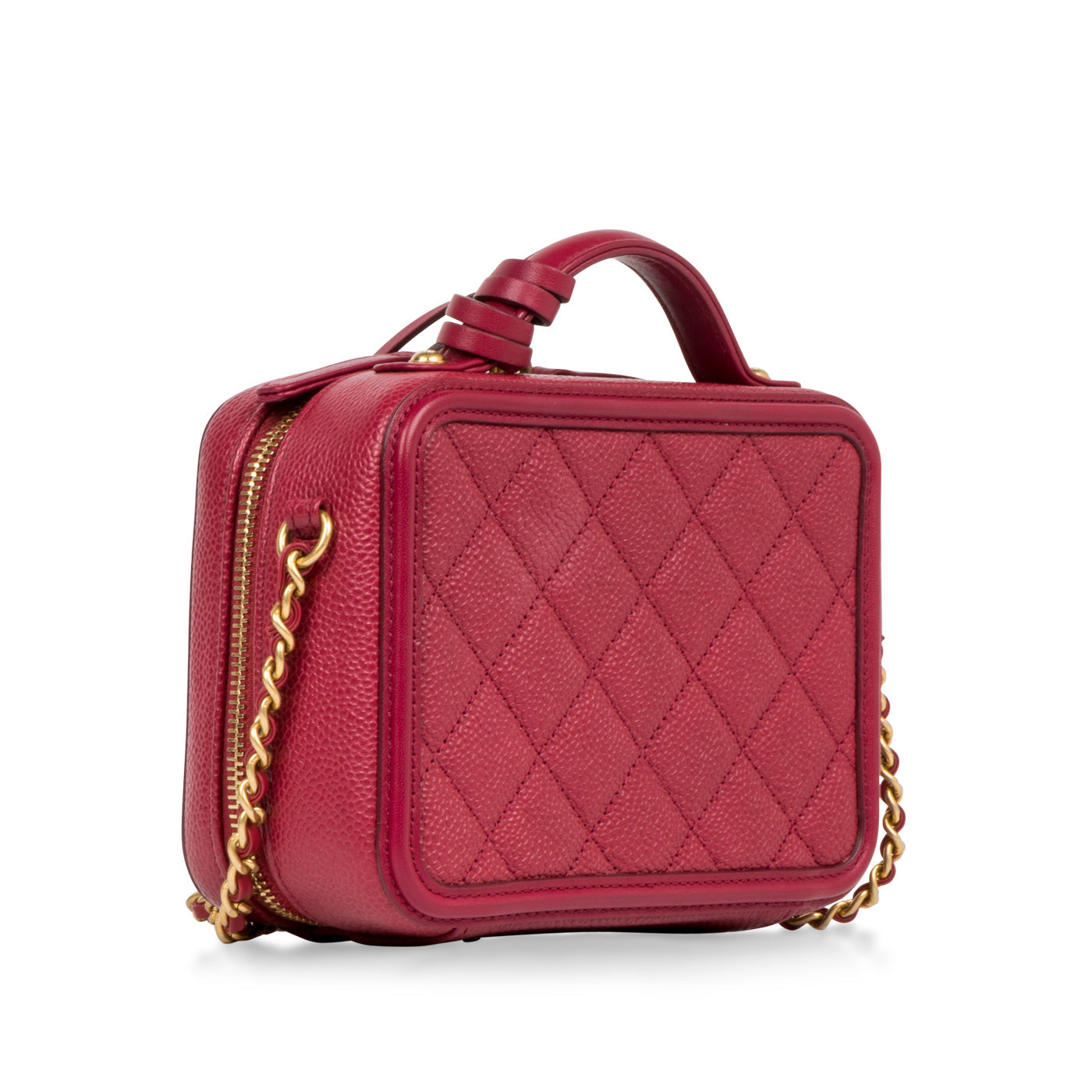 Chanel Vanity Caviar Gold Clutch Style 2