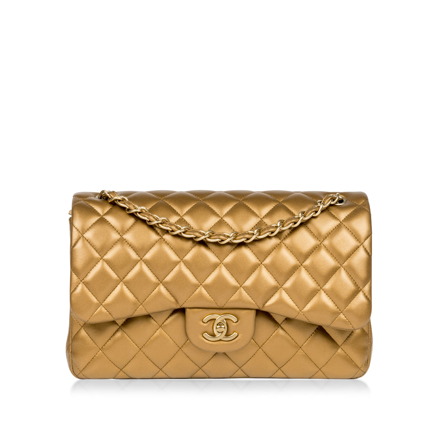Chanel Classic Flap Lambskin Gold Shoulder Bag Style 21