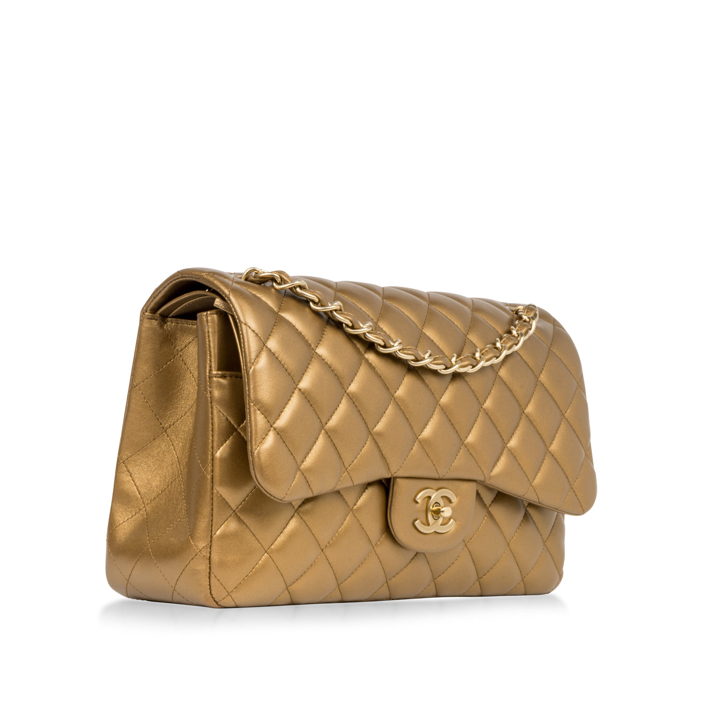 Chanel Classic Flap Lambskin Gold Shoulder Bag Style 21