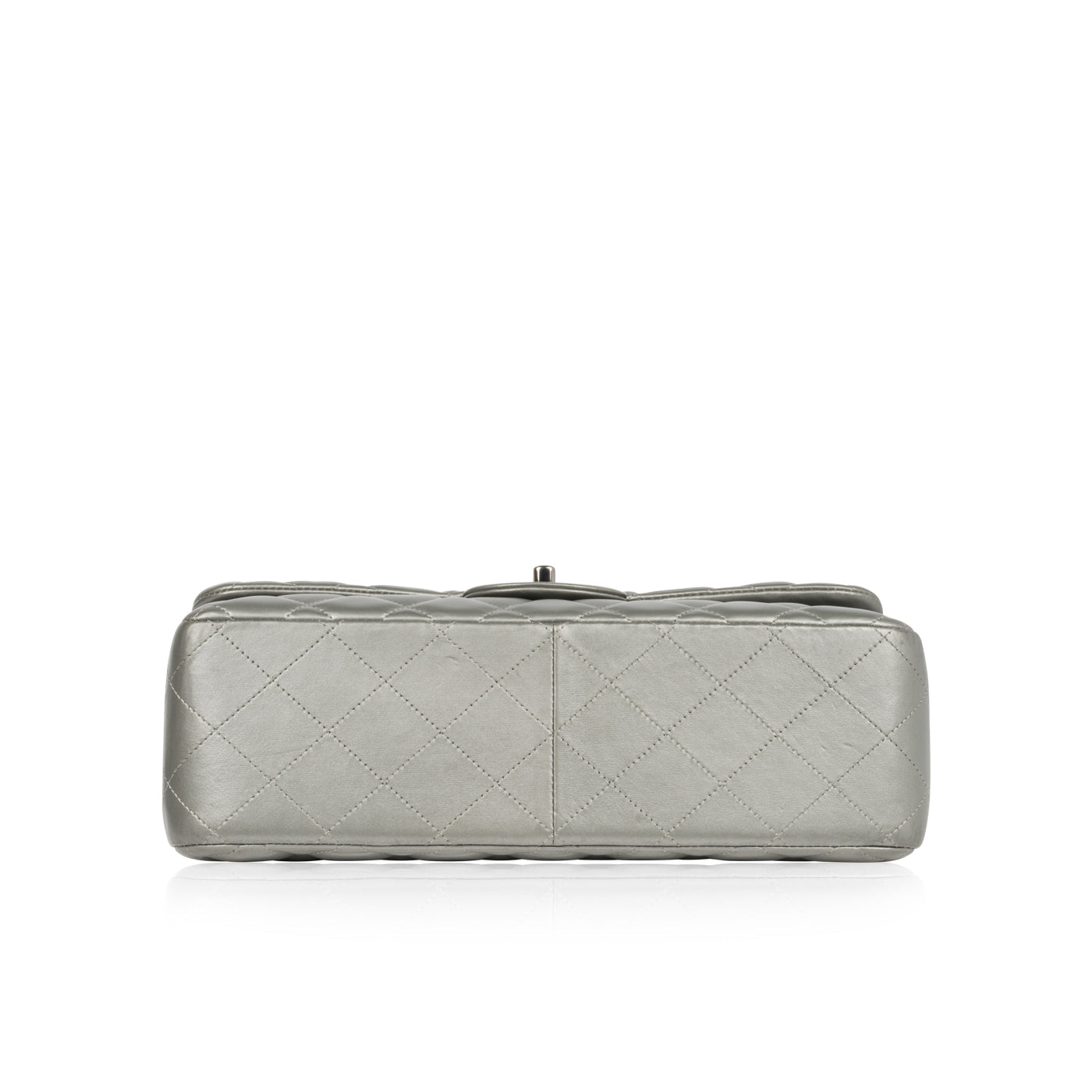 Chanel Classic Flap Lambskin Silver Shoulder Bag Style 14