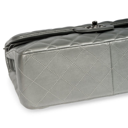 Chanel Classic Flap Lambskin Silver Shoulder Bag Style 14