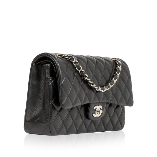 Chanel Classic Flap Lambskin Black Shoulder Bag Style 153