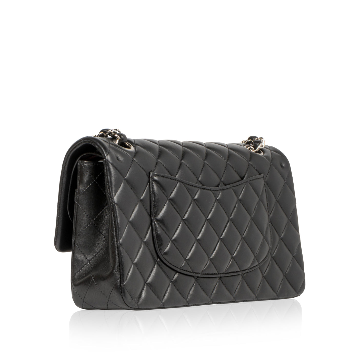 Chanel Classic Flap Lambskin Black Shoulder Bag Style 153