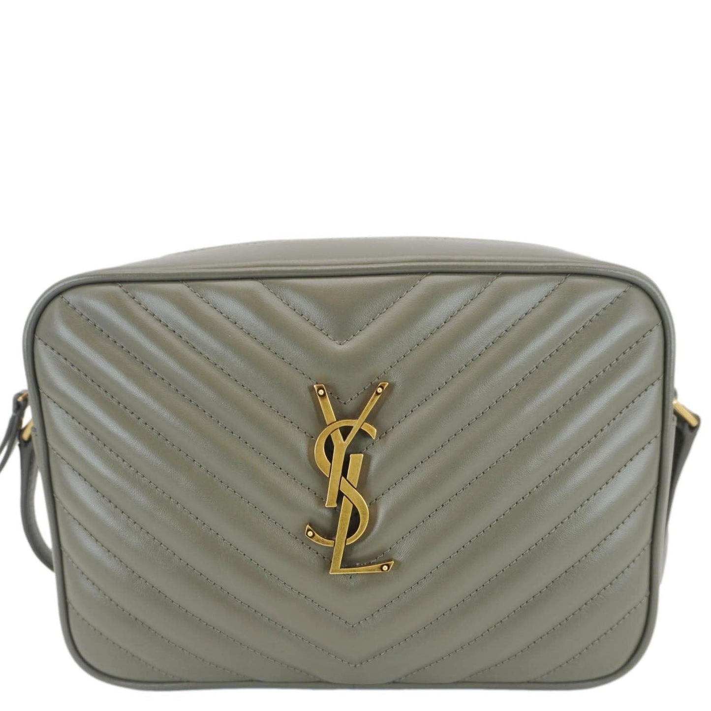 Saint Laurent Monogram Leather Red Shoulder Bag Leather