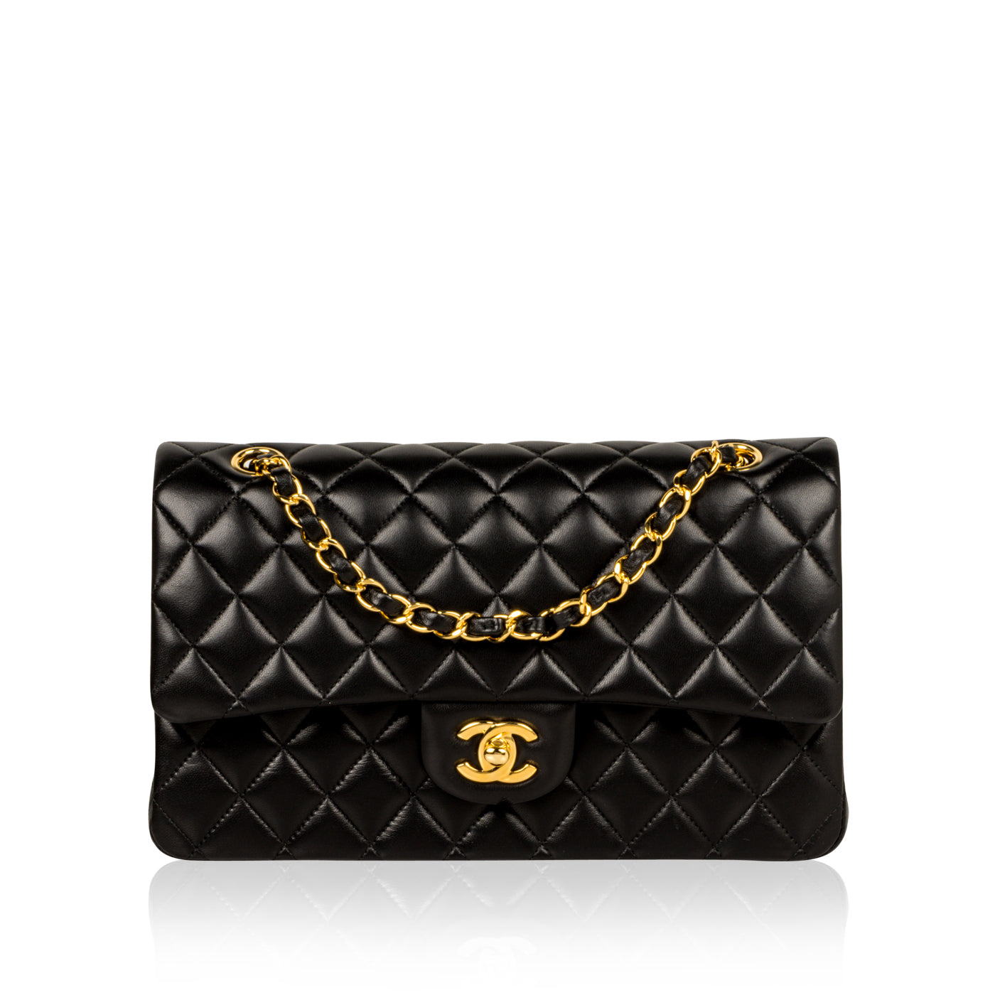Chanel Classic Flap Lambskin Black Shoulder Bag Style 149