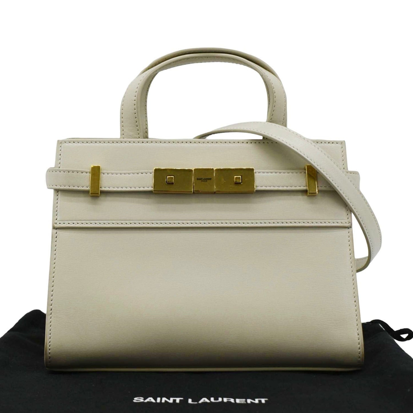 Saint Laurent Manhattan Leather Beige Tote Bag