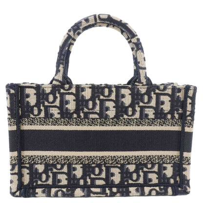 CHRISTIAN DIOR Book Mini Oblique Embroidery Canvas Shoulder Bag Blue