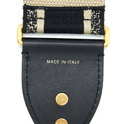 Dior Canvas Embroidered Shoulder Strap Black/White