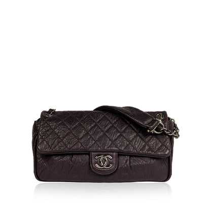 Chanel Classic Flap Calfskin Silver Shoulder Bag