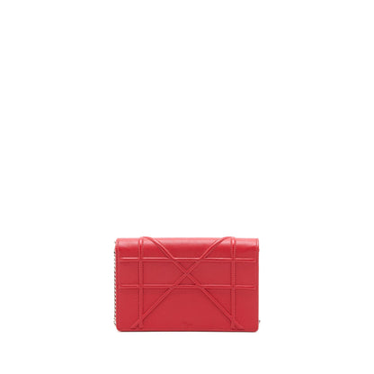 Dior Diorama Wallet On Chain Calfskin Red