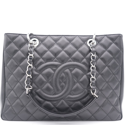 Chanel Quilted Caviar Leather Black Tote Style