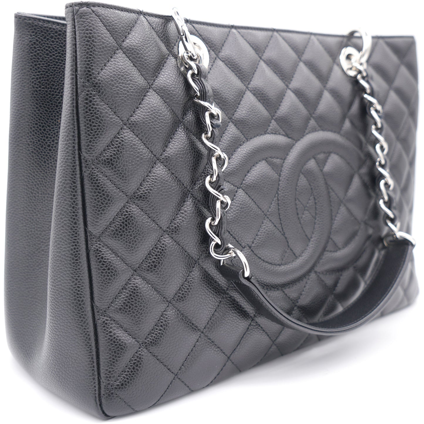 Chanel Quilted Caviar Leather Black Tote Style