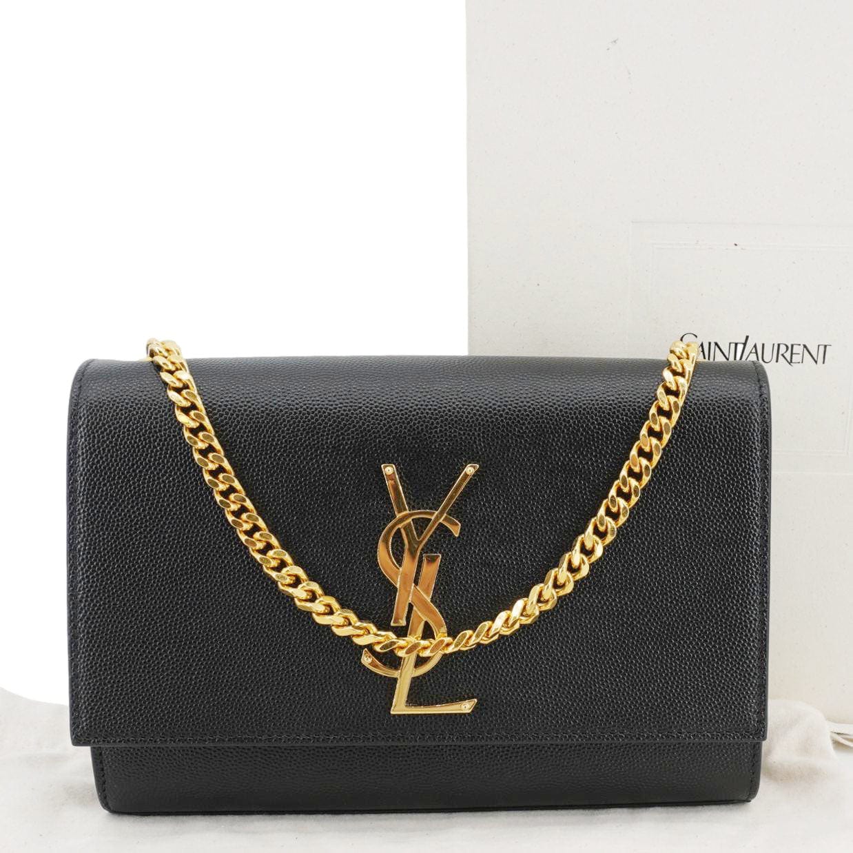 Saint Laurent Kate Leather Black Crossbody Style 24