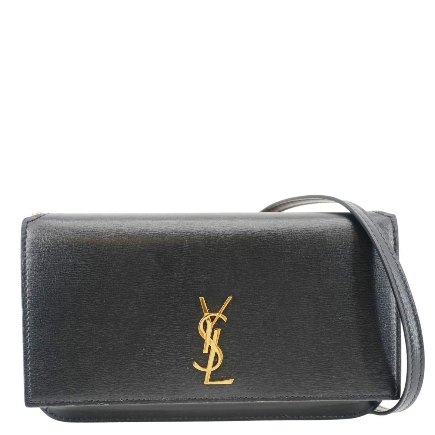 Saint Laurent Cassandre Leather Black Shoulder Bag