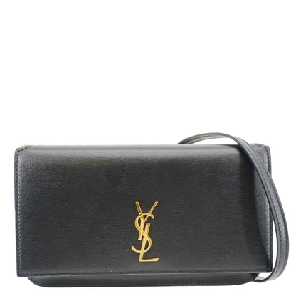 Saint Laurent Cassandre Leather Black Shoulder Bag